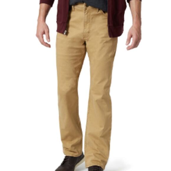 Wrangler Stretch Twill Straight 5 Fit Pocket Pant Men 34x32 Brushed Almond Gold - Picture 3 of 10